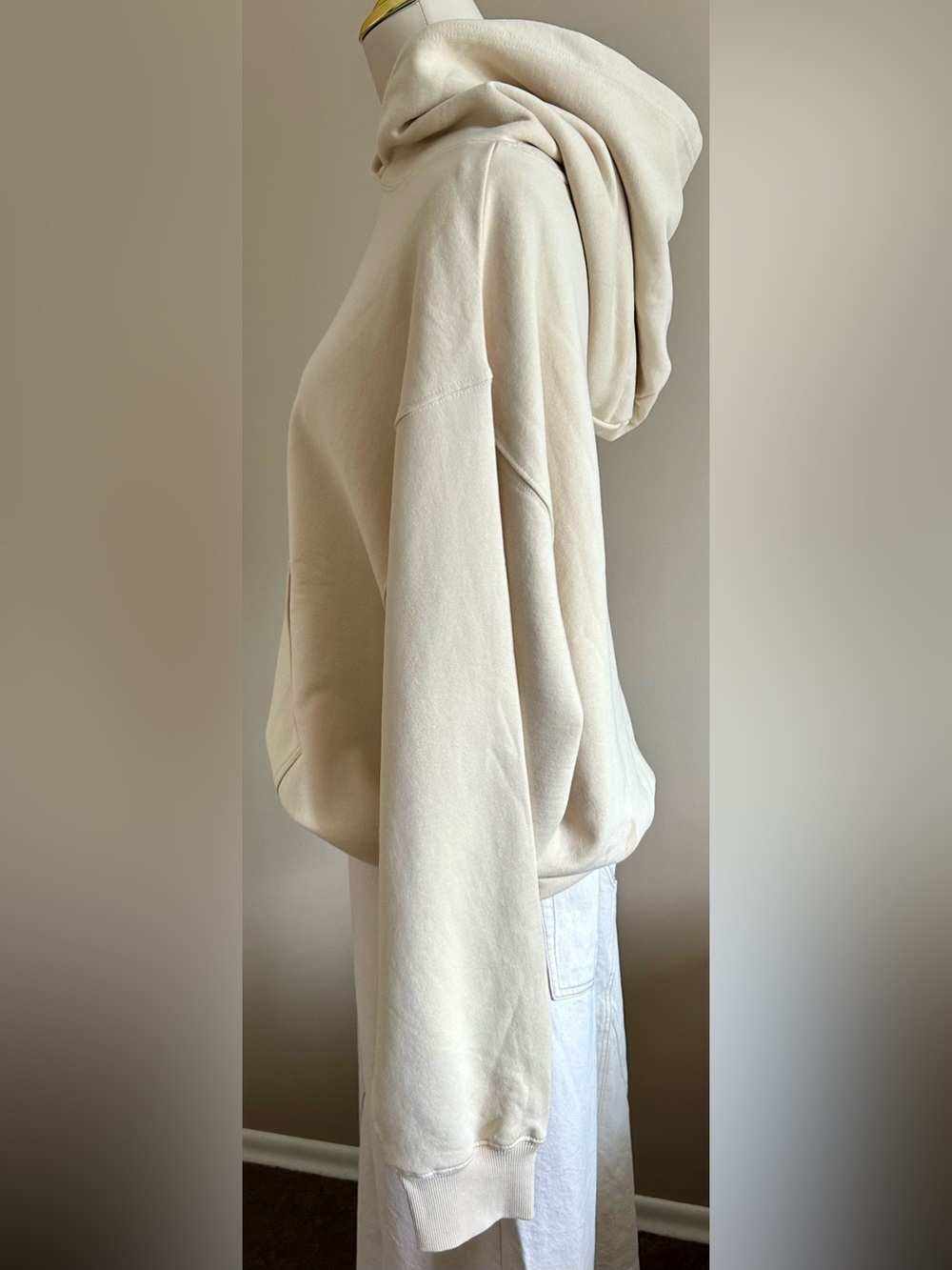 NWT- Brunette The Label “Best Friend” Hooded Sweatshirt in French Vanilla